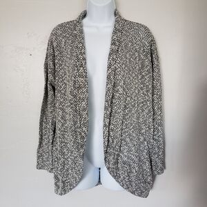 Motherhood Maternity S/M Black & White Cardigan Sweater Open Draped Front Top